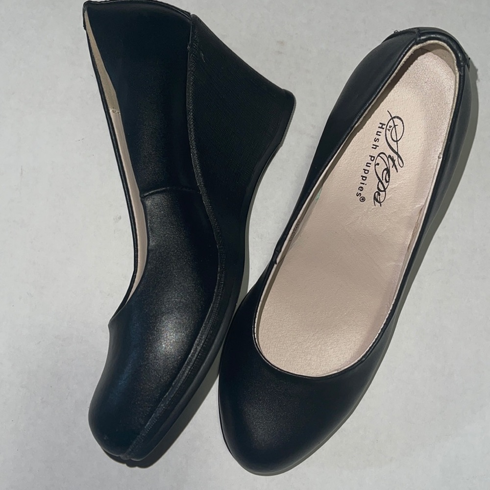 Hush Puppies Black Wedge Pumps